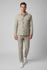 Beige Safari Linen Suit
